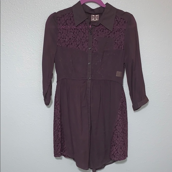 Purple tunic with lacy in the back by Free People - Picture 1 of 4